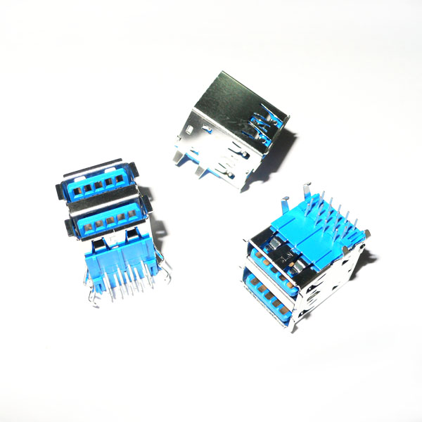 USB 3 0 A TYPE Female DIP 90度 雙層_EC-U15